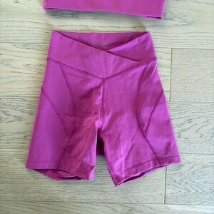 L Space Pink Carter Biker Shorts Sports Yoga Gym Workout Exercise Size